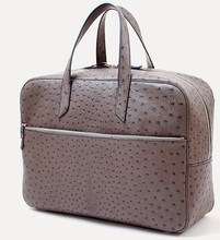 Marengo M - Autruche gris, doublure chèvre bleu