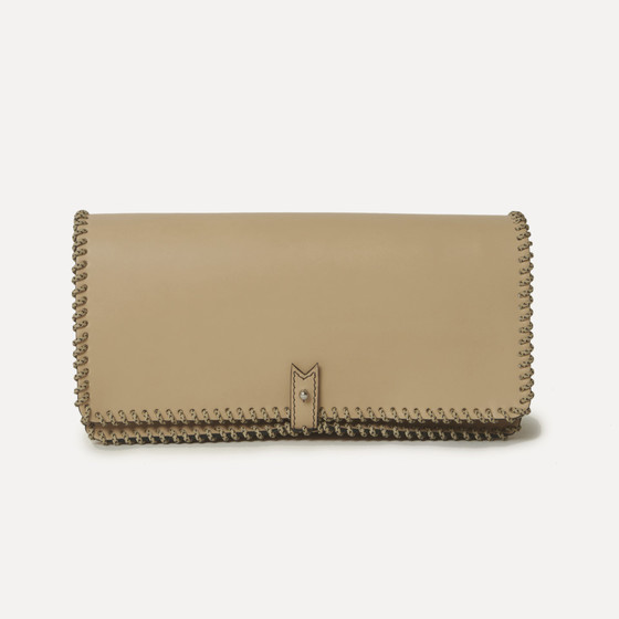 Casanova M en veau lisse naturel, cordon lacé marron&beige