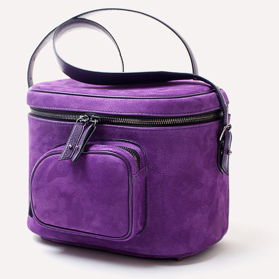 Sourdière S, taurillon nubuck violet, doublure chèvre ontario